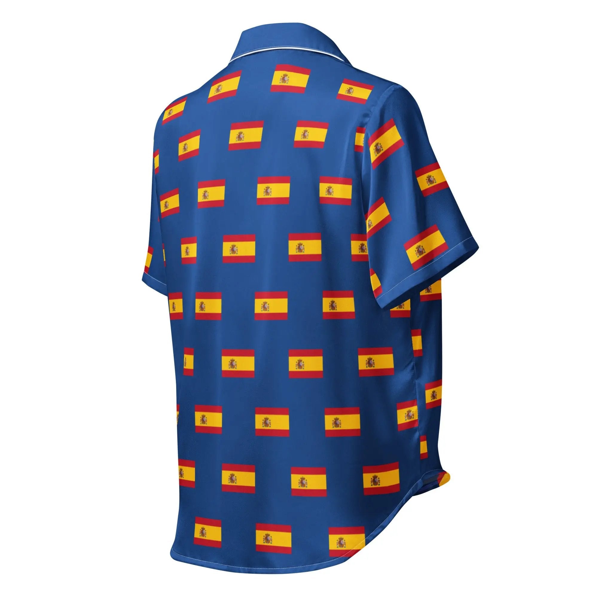 Comprar Camiseta de pijama de manga corta Azul Bandera España con ribete La Flamenca de Borgoña Bandera España