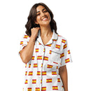 Comprar Camiseta de pijama de manga corta Blanco Bandera España con ribete La Flamenca de Borgoña Bandera España