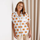 Comprar Camiseta de pijama de manga corta Blanco Bandera España con ribete La Flamenca de Borgoña Bandera España