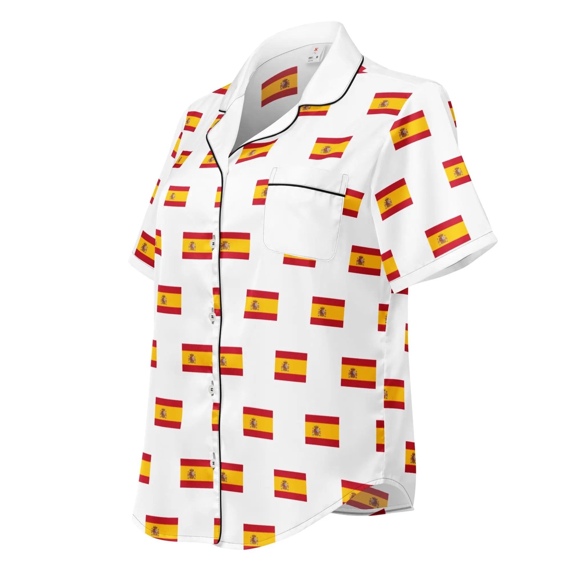 Comprar Camiseta de pijama de manga corta Blanco Bandera España con ribete La Flamenca de Borgoña Bandera España