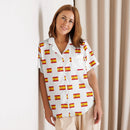 Comprar Camiseta de pijama de manga corta Blanco Bandera España con ribete La Flamenca de Borgoña Bandera España