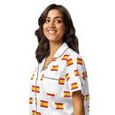 Comprar Camiseta de pijama de manga corta Blanco Bandera España con ribete La Flamenca de Borgoña Bandera España