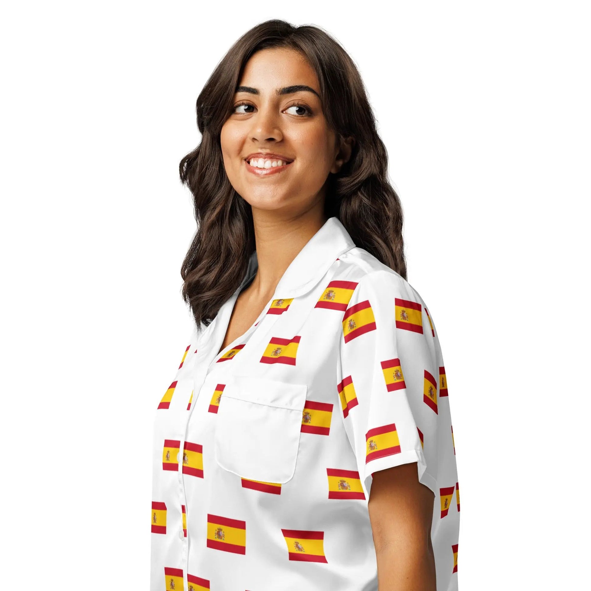 Comprar Camiseta de pijama de manga corta Blanco Bandera España con ribete La Flamenca de Borgoña Bandera España