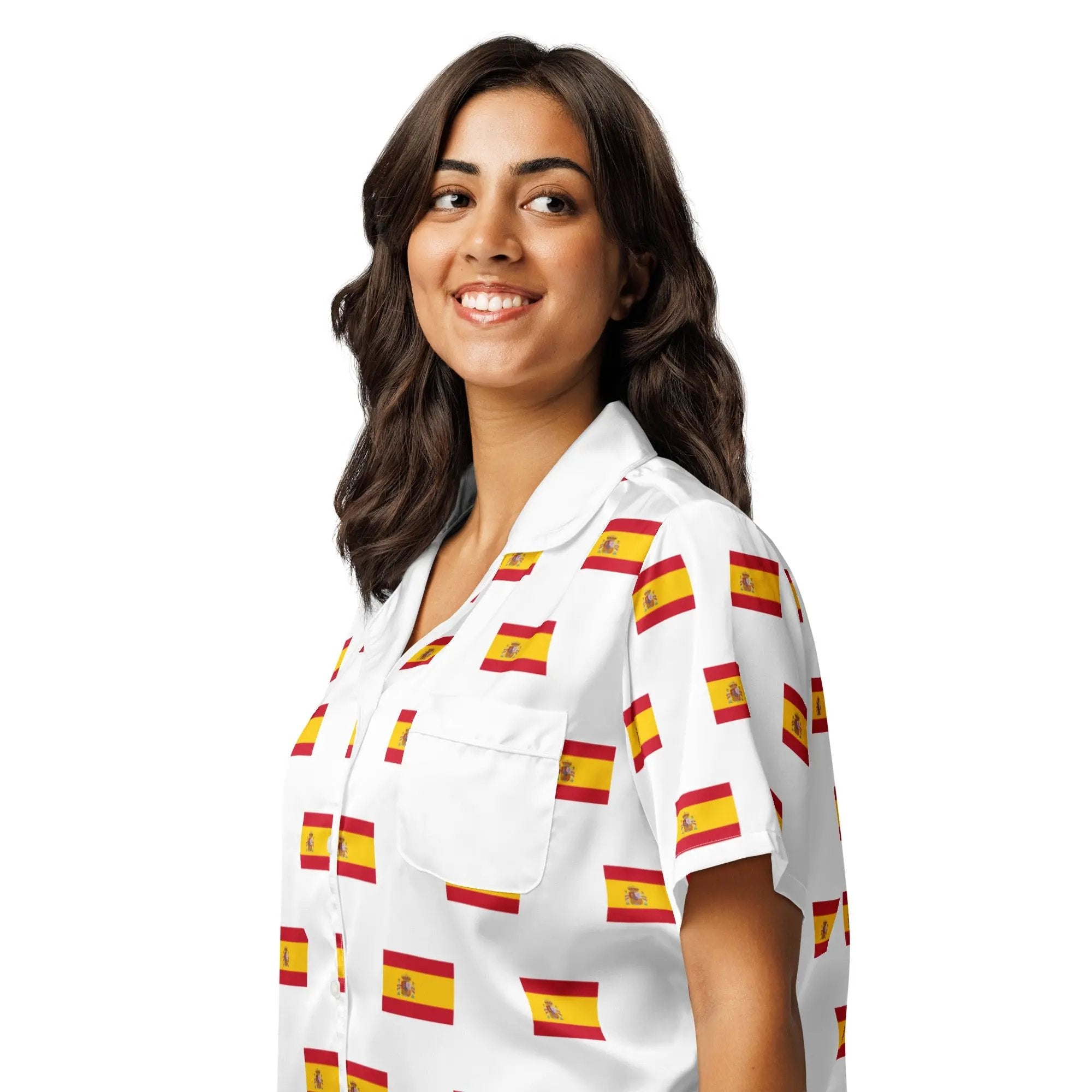 Comprar Camiseta de pijama de manga corta Blanco Bandera España con ribete La Flamenca de Borgoña Bandera España