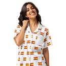 Comprar Camiseta de pijama de manga corta Blanco Bandera España con ribete La Flamenca de Borgoña Bandera España