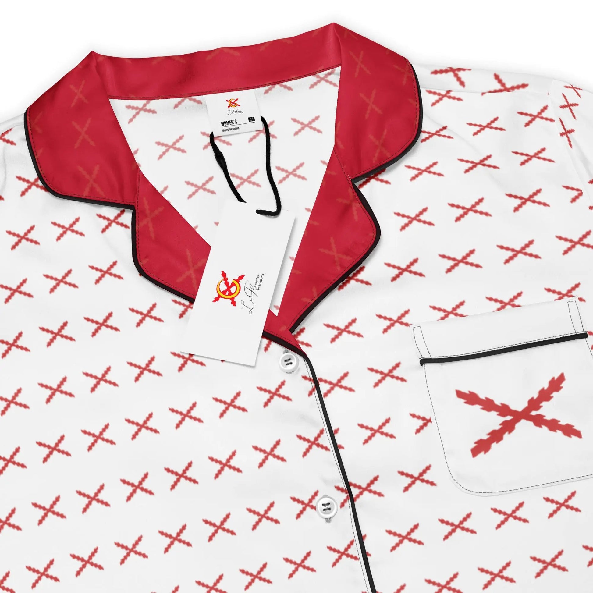 Comprar Camiseta de pijama de manga corta Cruz de Borgoña con ribete La Flamenca de Borgoña Bandera España
