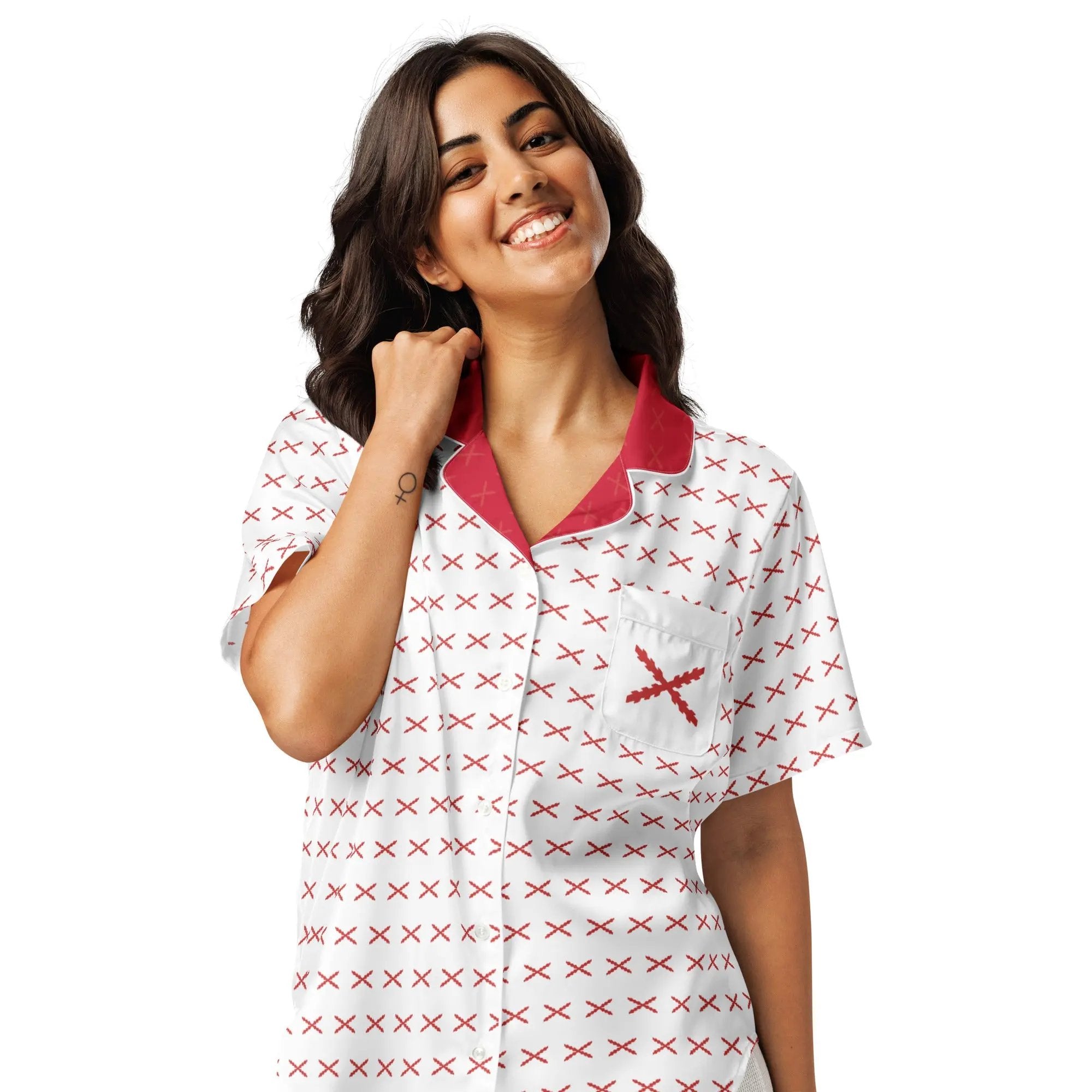 Comprar Camiseta de pijama de manga corta Cruz de Borgoña con ribete La Flamenca de Borgoña Bandera España