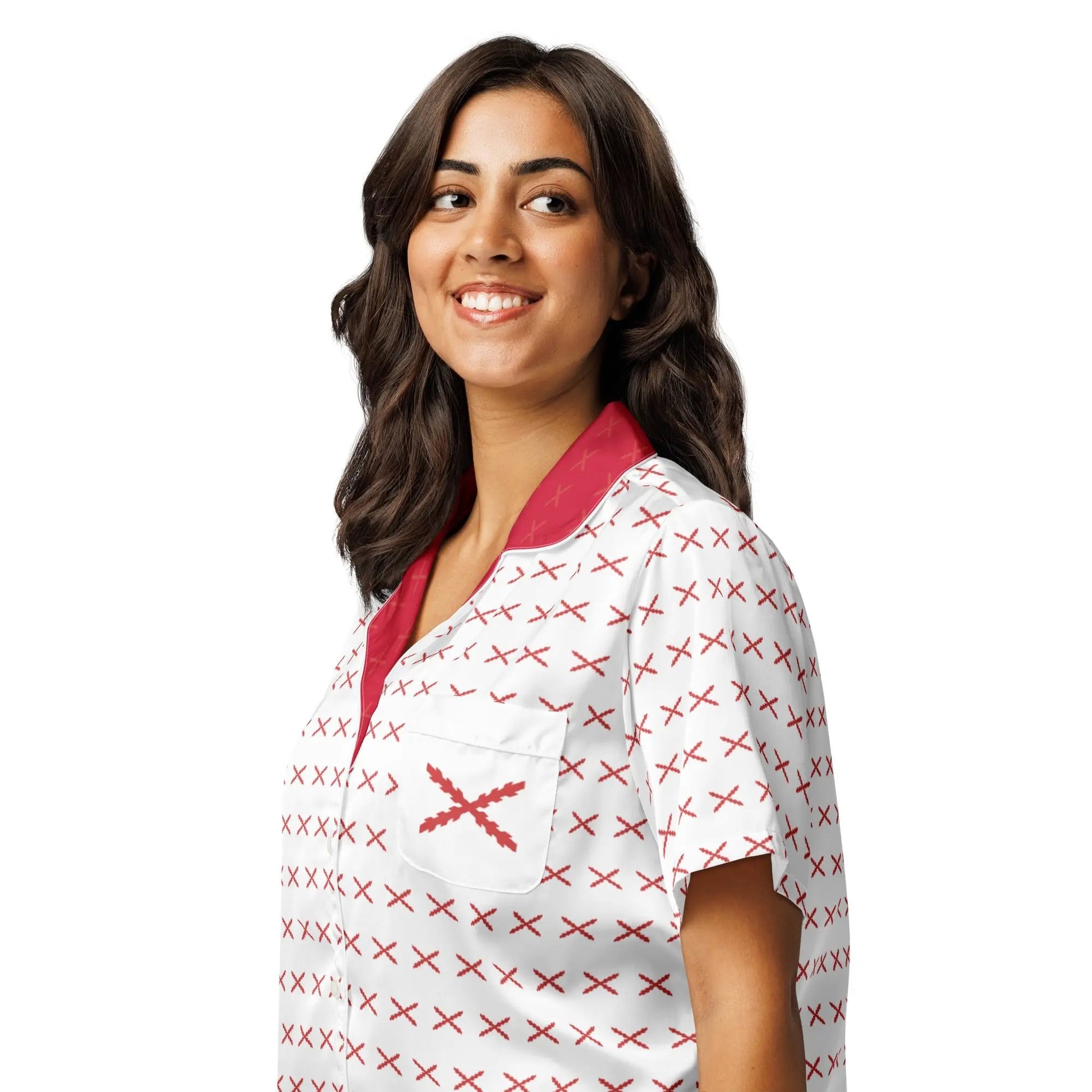 Comprar Camiseta de pijama de manga corta Cruz de Borgoña con ribete La Flamenca de Borgoña Bandera España