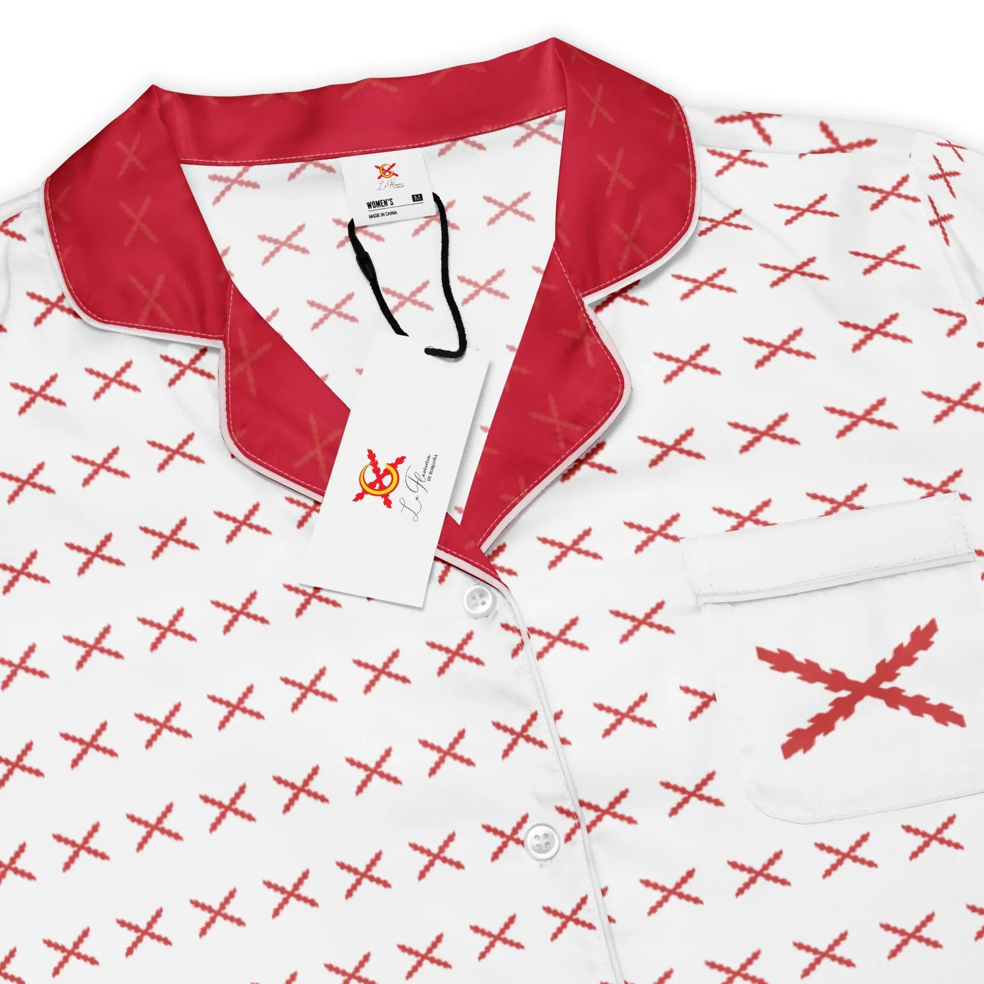 Comprar Camiseta de pijama de manga corta Cruz de Borgoña con ribete La Flamenca de Borgoña Bandera España