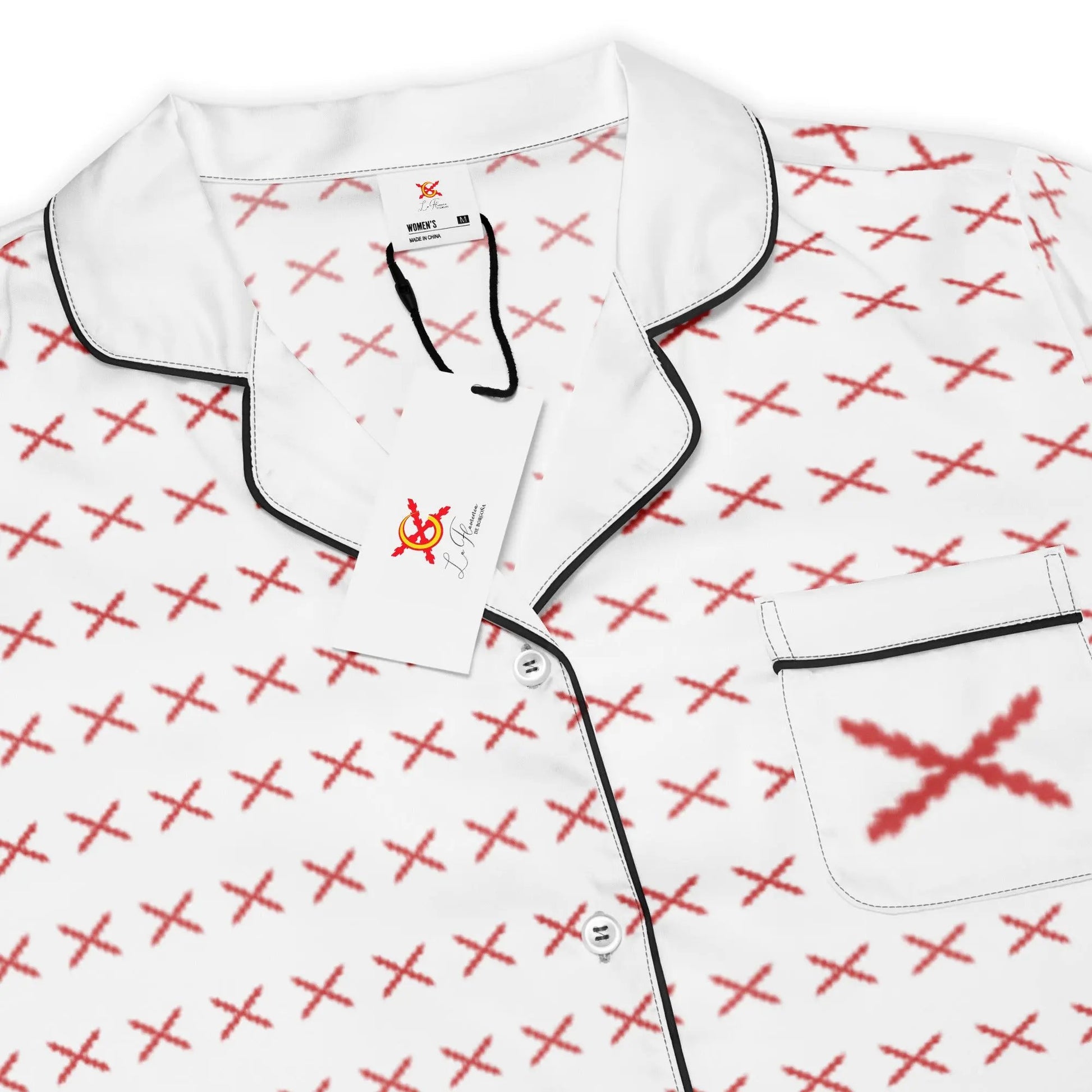 Comprar Camiseta de pijama de manga corta Cruz de Borgoña con ribete La Flamenca de Borgoña Bandera España