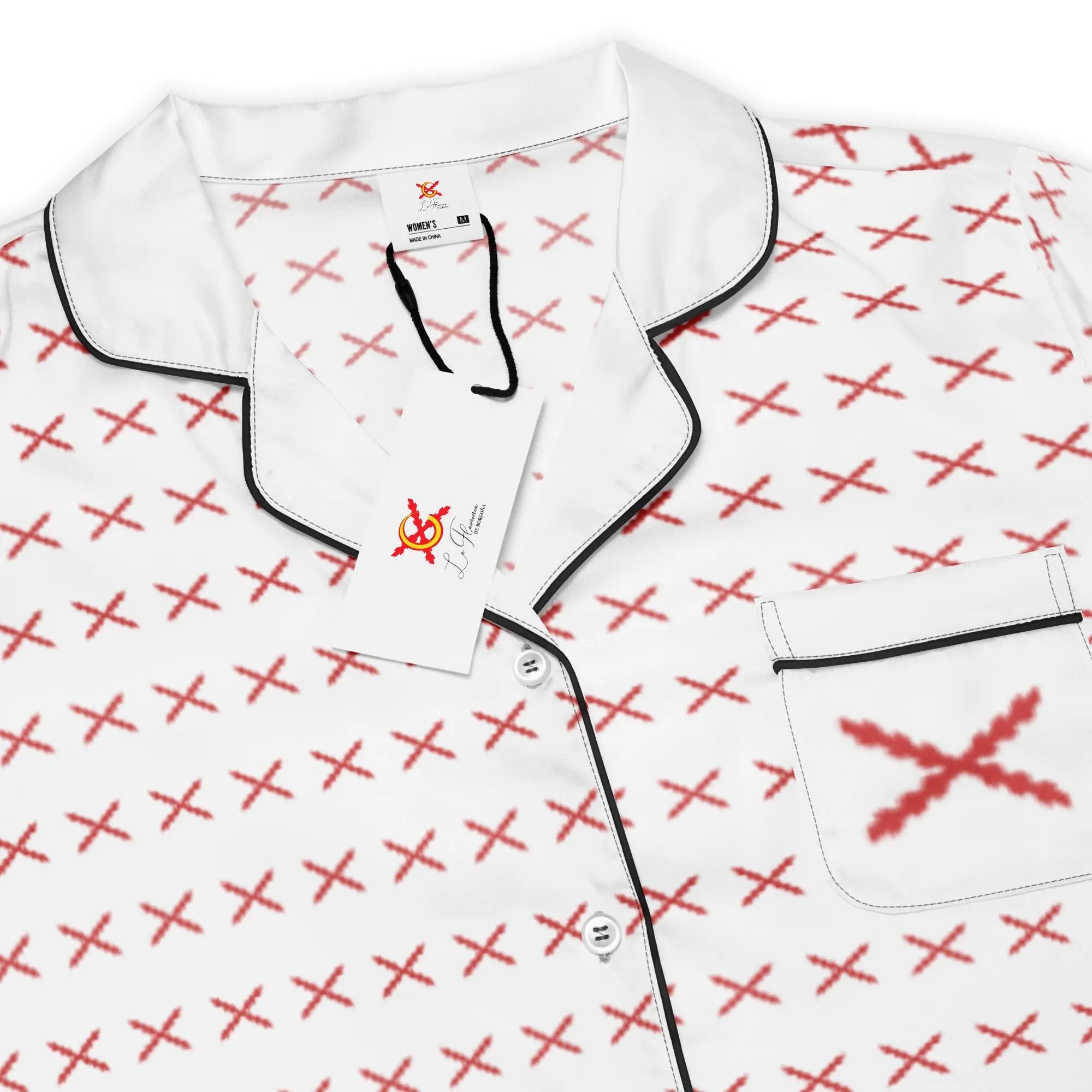 Comprar Camiseta de pijama de manga corta Cruz de Borgoña con ribete La Flamenca de Borgoña Bandera España