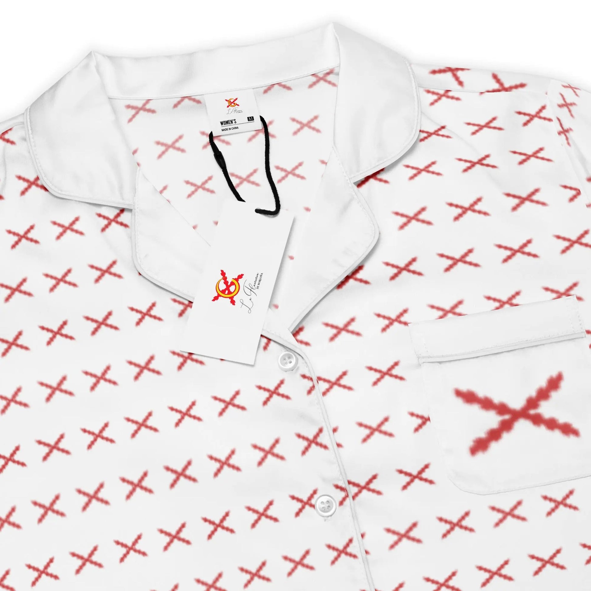 Comprar Camiseta de pijama de manga corta Cruz de Borgoña con ribete La Flamenca de Borgoña Bandera España