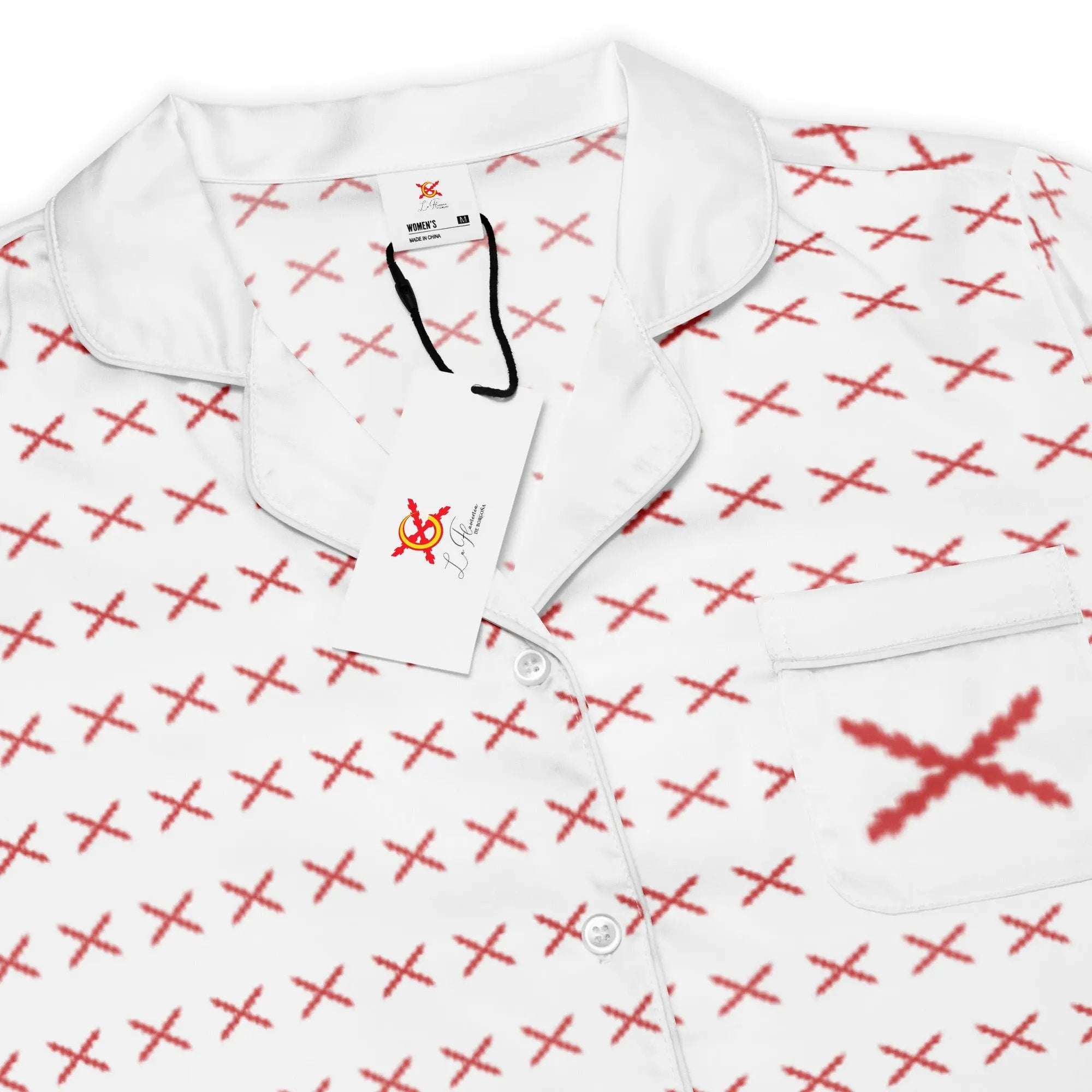 Comprar Camiseta de pijama de manga corta Cruz de Borgoña con ribete La Flamenca de Borgoña Bandera España