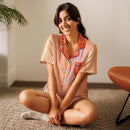 Comprar Camiseta de pijama de manga corta Líneas La Flamenca de Borgoña Bandera España