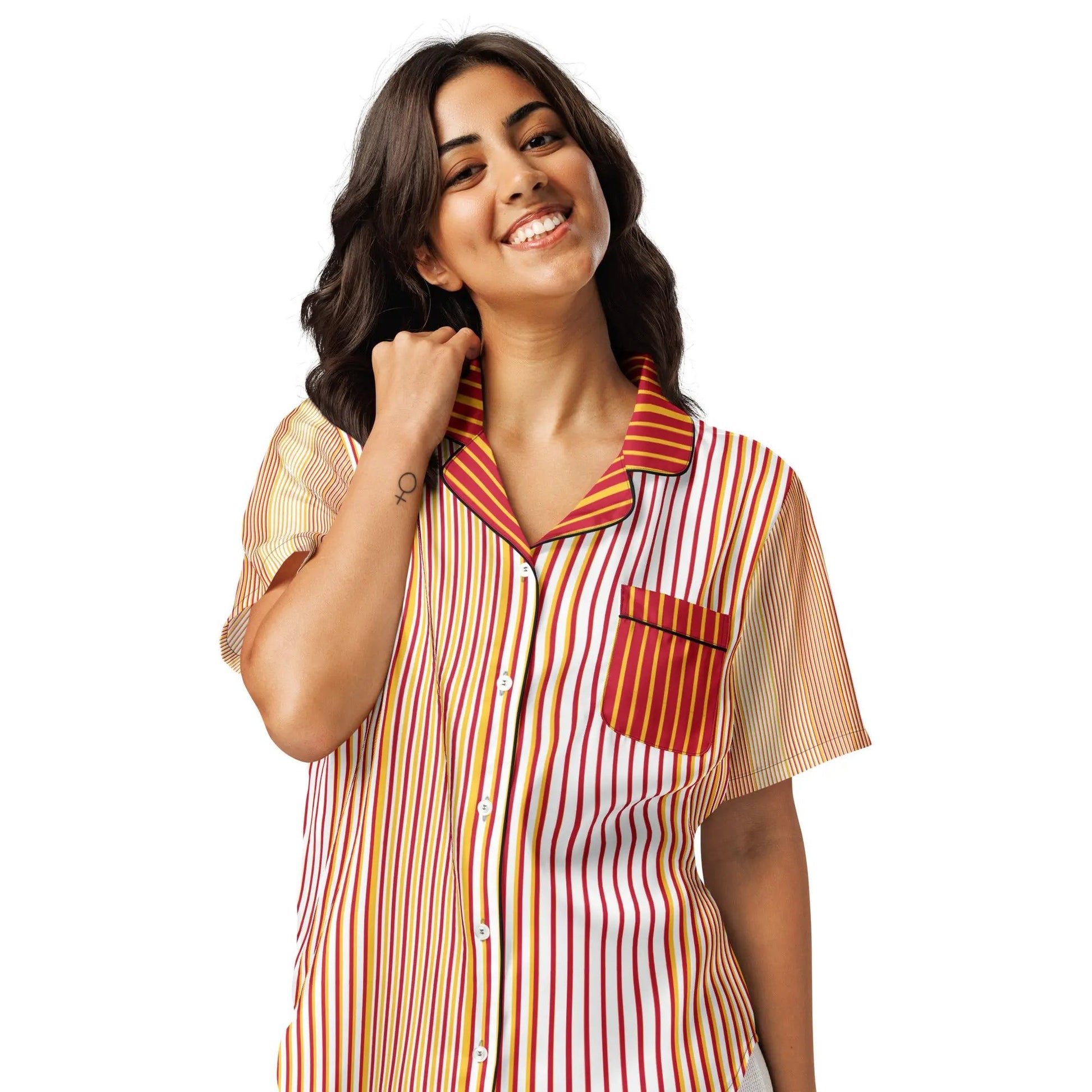 Comprar Camiseta de pijama de manga corta Líneas La Flamenca de Borgoña Bandera España