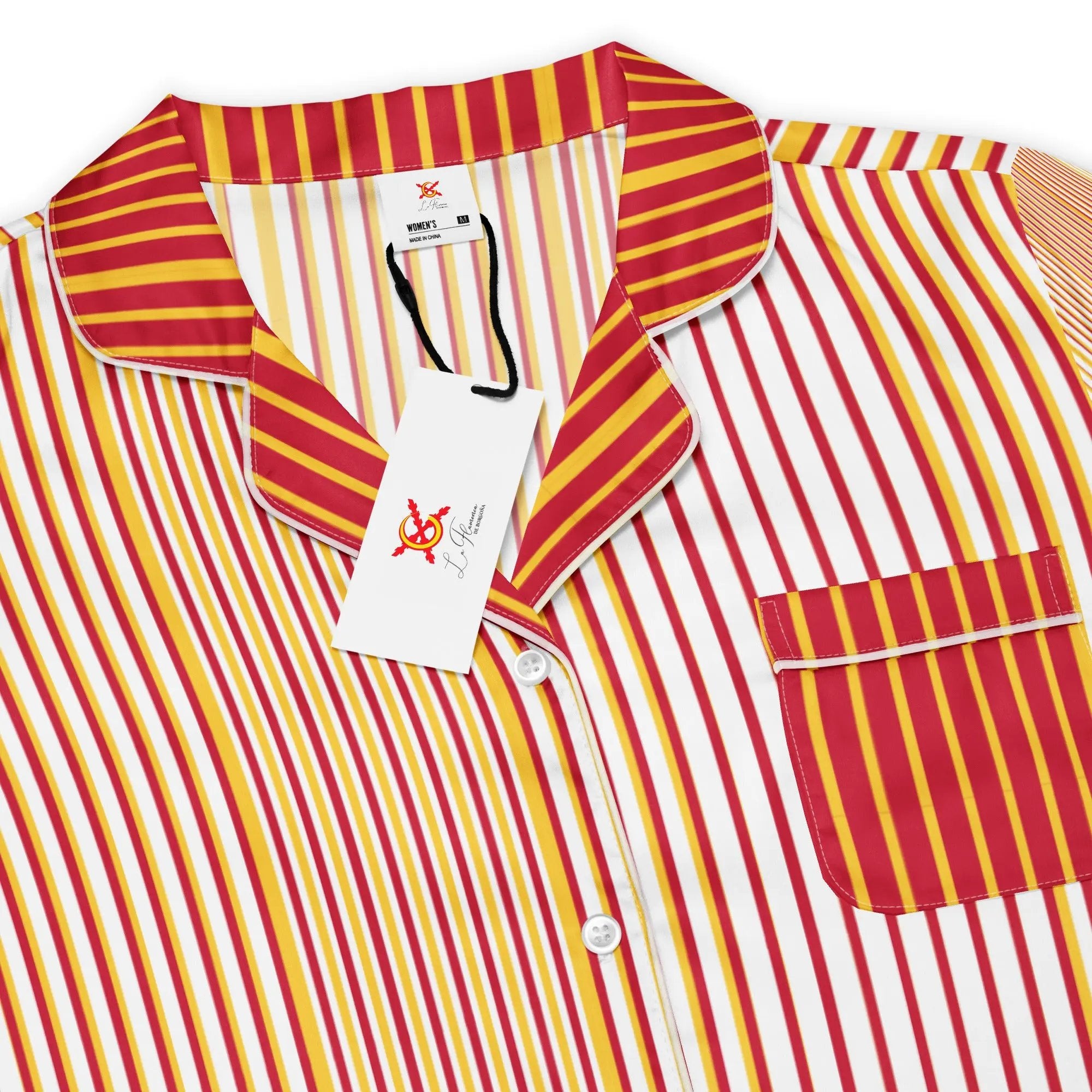 Comprar Camiseta de pijama de manga corta Líneas La Flamenca de Borgoña Bandera España