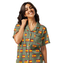 Comprar Camiseta de pijama de manga corta Verde Bandera España con ribete La Flamenca de Borgoña Bandera España