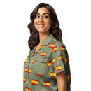 Comprar Camiseta de pijama de manga corta Verde Bandera España con ribete La Flamenca de Borgoña Bandera España