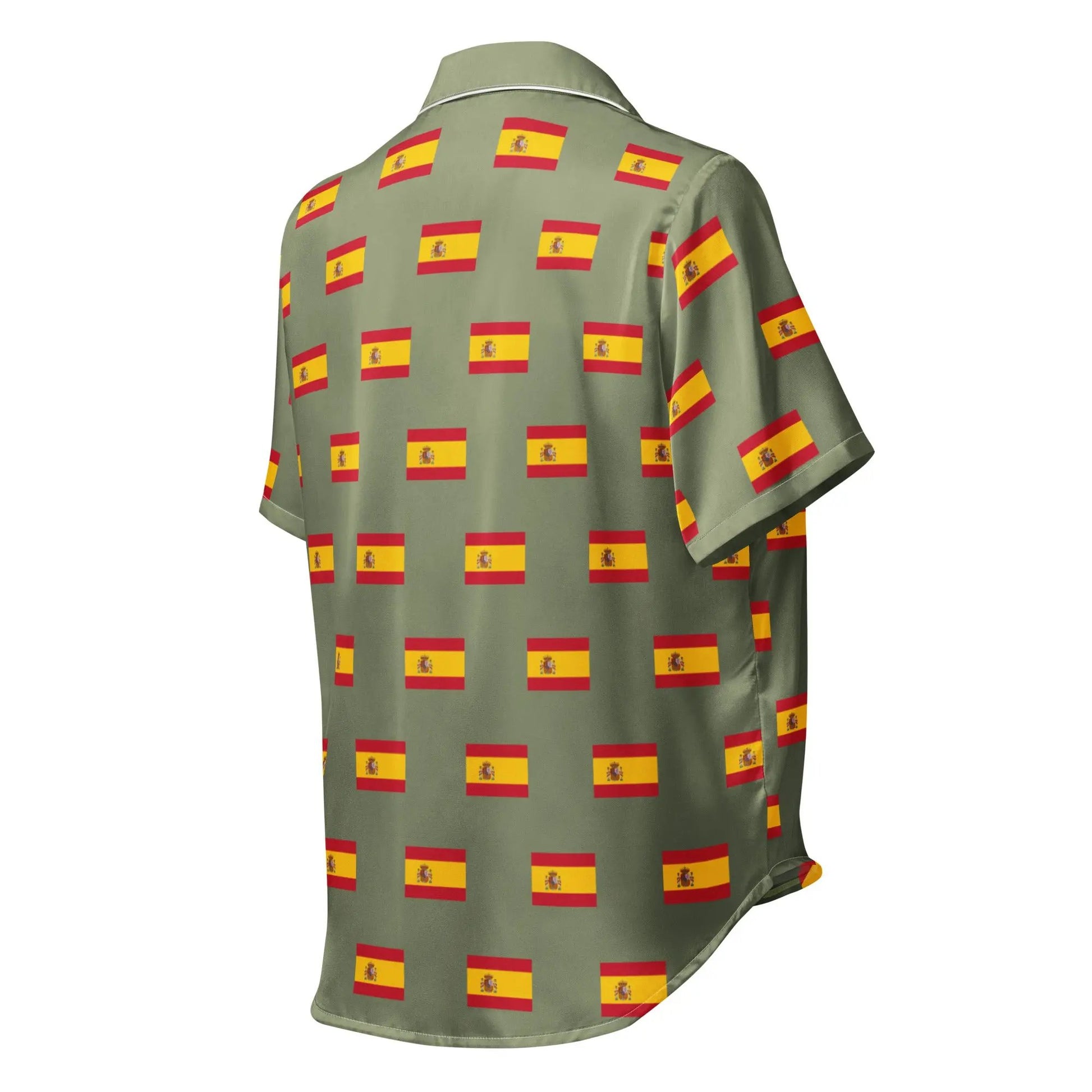 Comprar Camiseta de pijama de manga corta Verde Bandera España con ribete La Flamenca de Borgoña Bandera España