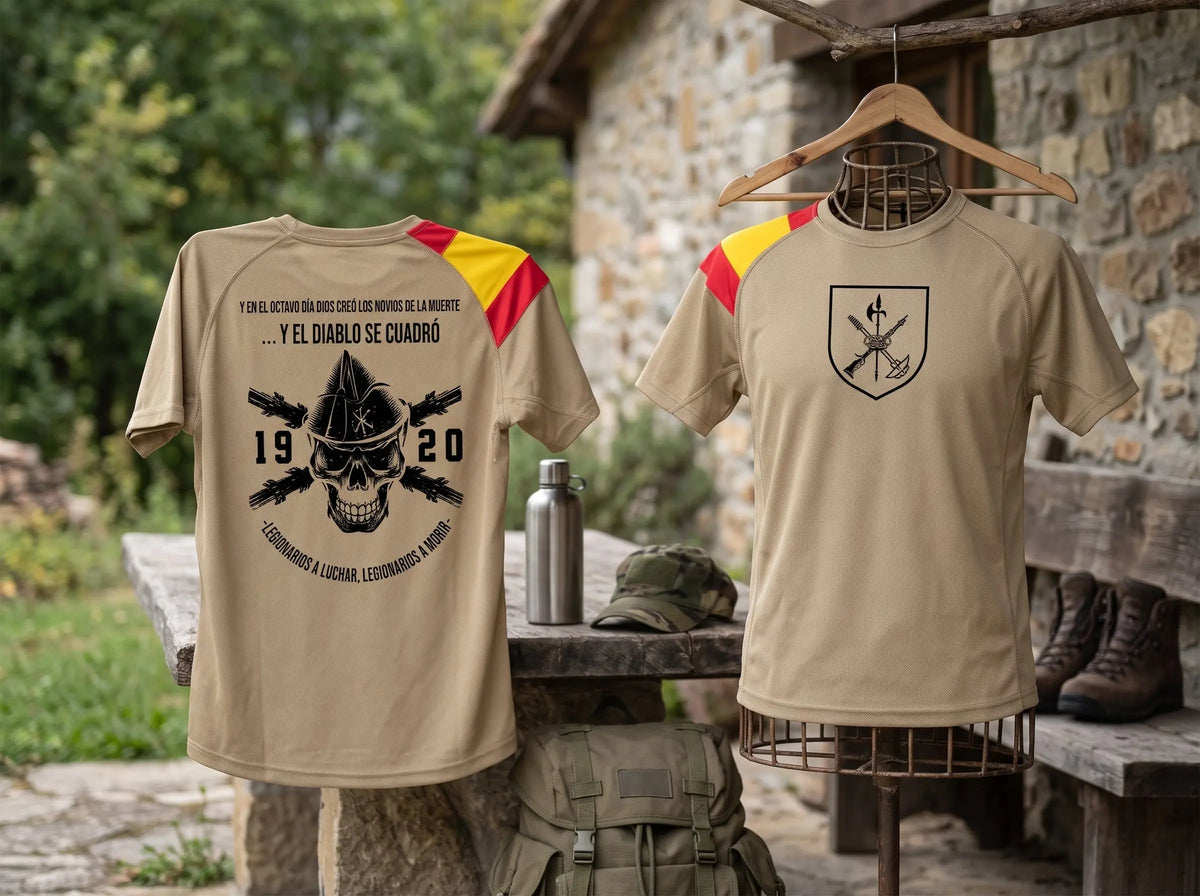 Comprar Camiseta técnica de la Legión Española «1920» · Color arena La Flamenca de Borgoña Bandera España