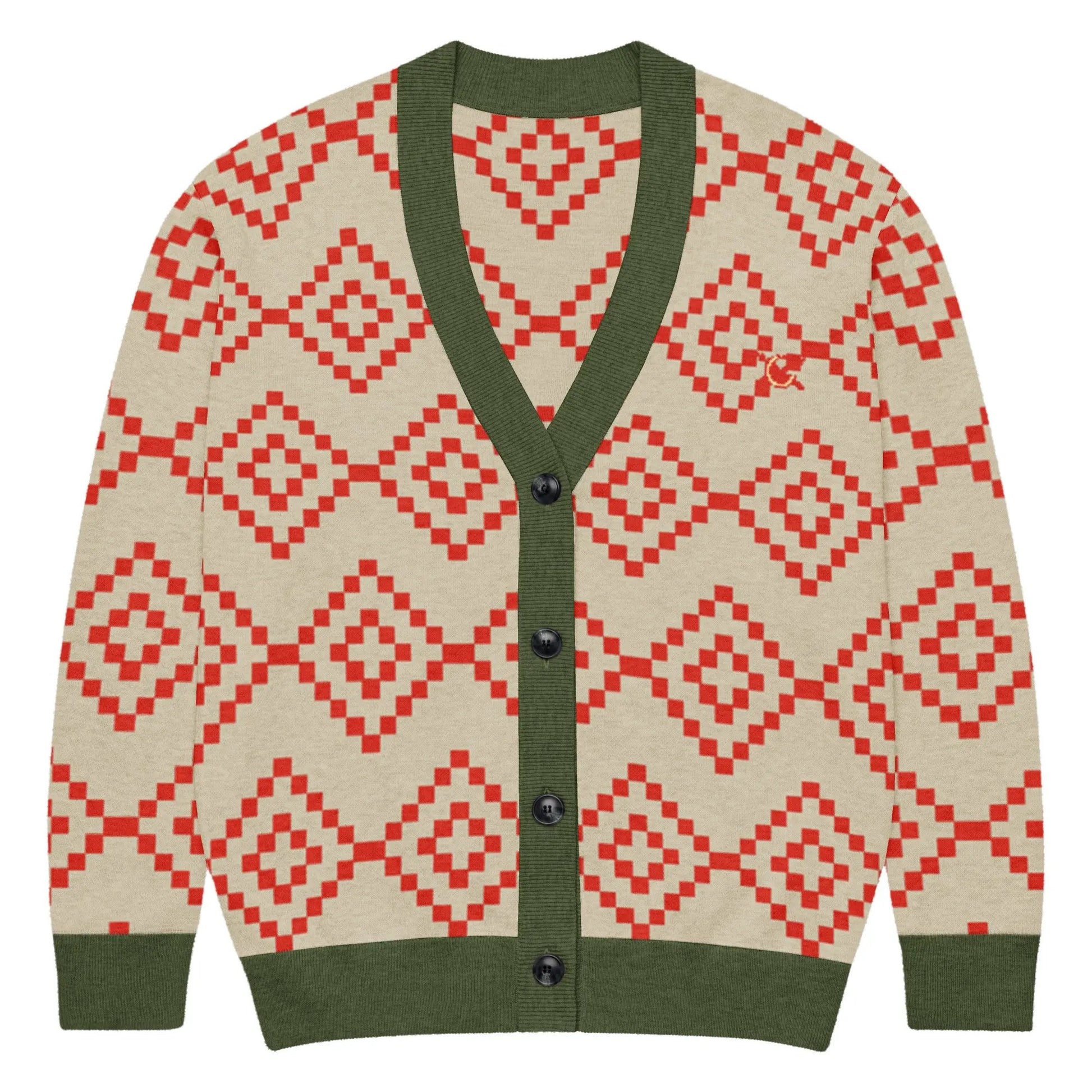 Comprar Cárdigan de punto Verde y marrón La Flamenca de Borgoña Bandera España