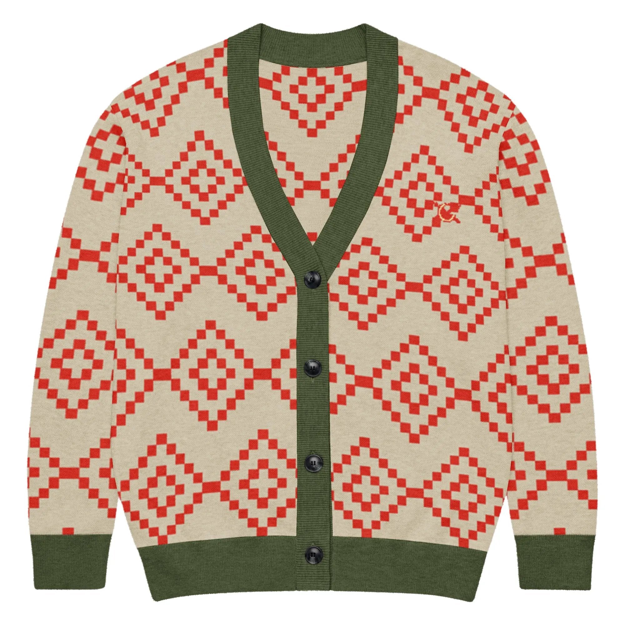 Comprar Cárdigan de punto Verde y marrón La Flamenca de Borgoña Bandera España