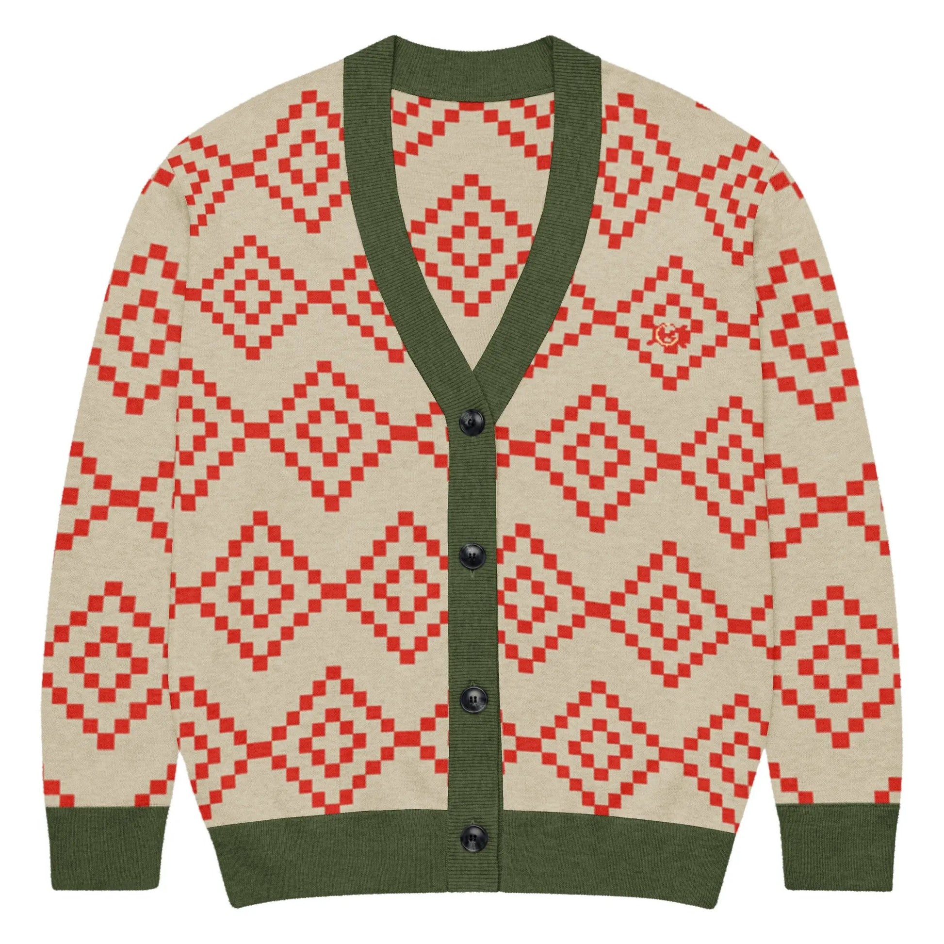 Comprar Cárdigan de punto Verde y marrón La Flamenca de Borgoña Bandera España