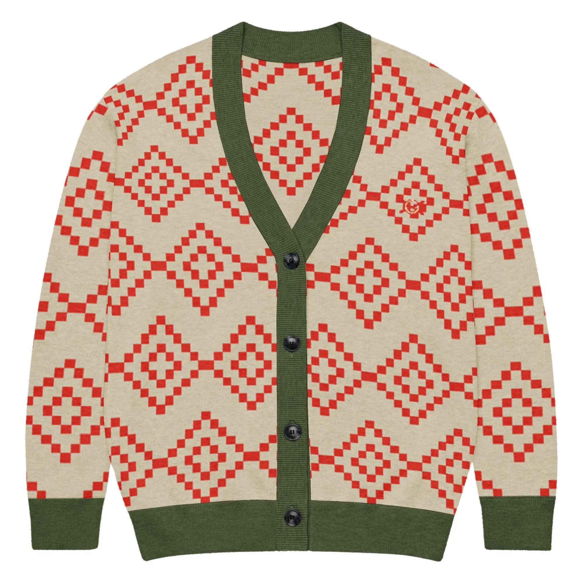 Comprar Cárdigan de punto Verde y marrón La Flamenca de Borgoña Bandera España