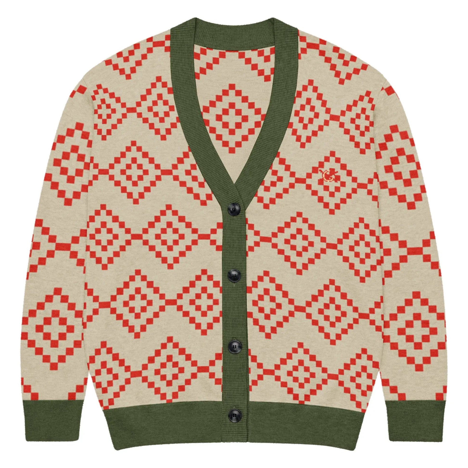 Comprar Cárdigan de punto Verde y marrón La Flamenca de Borgoña Bandera España