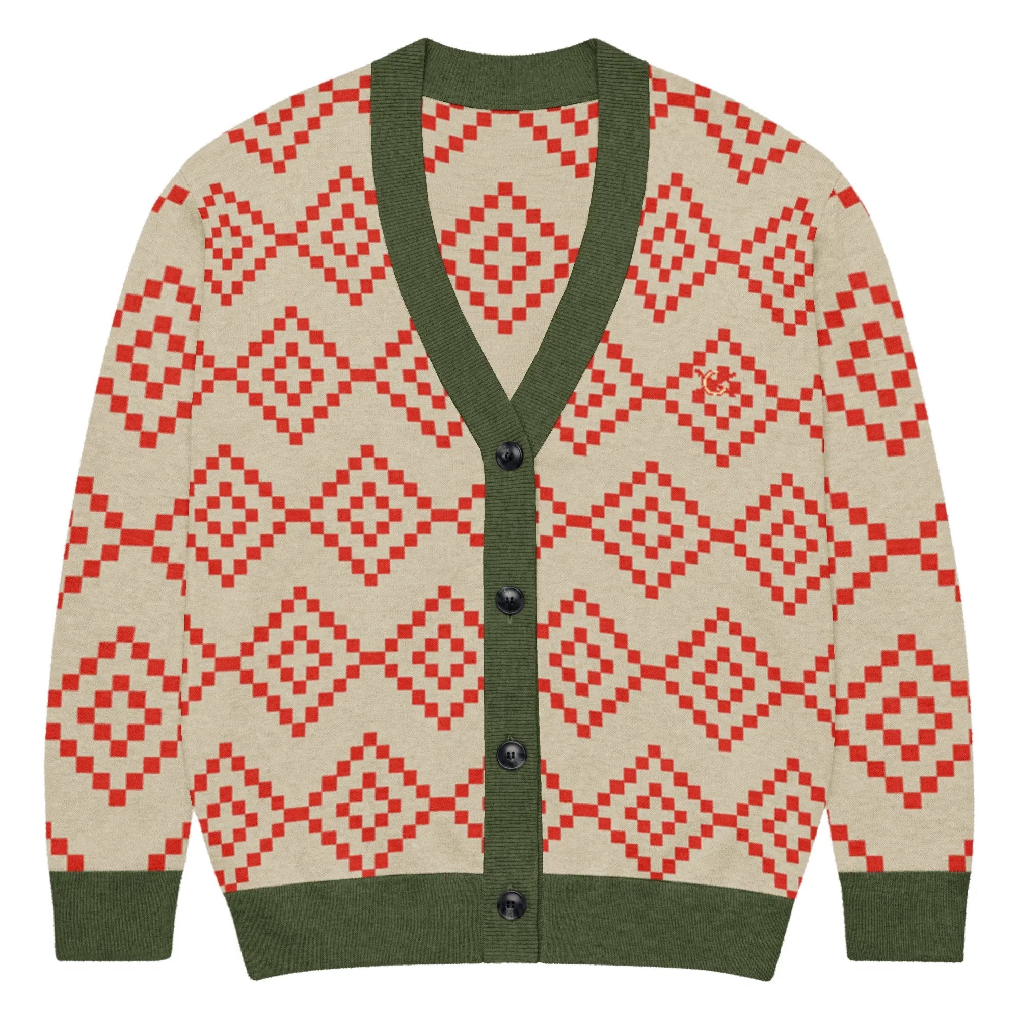 Comprar Cárdigan de punto Verde y marrón La Flamenca de Borgoña Bandera España