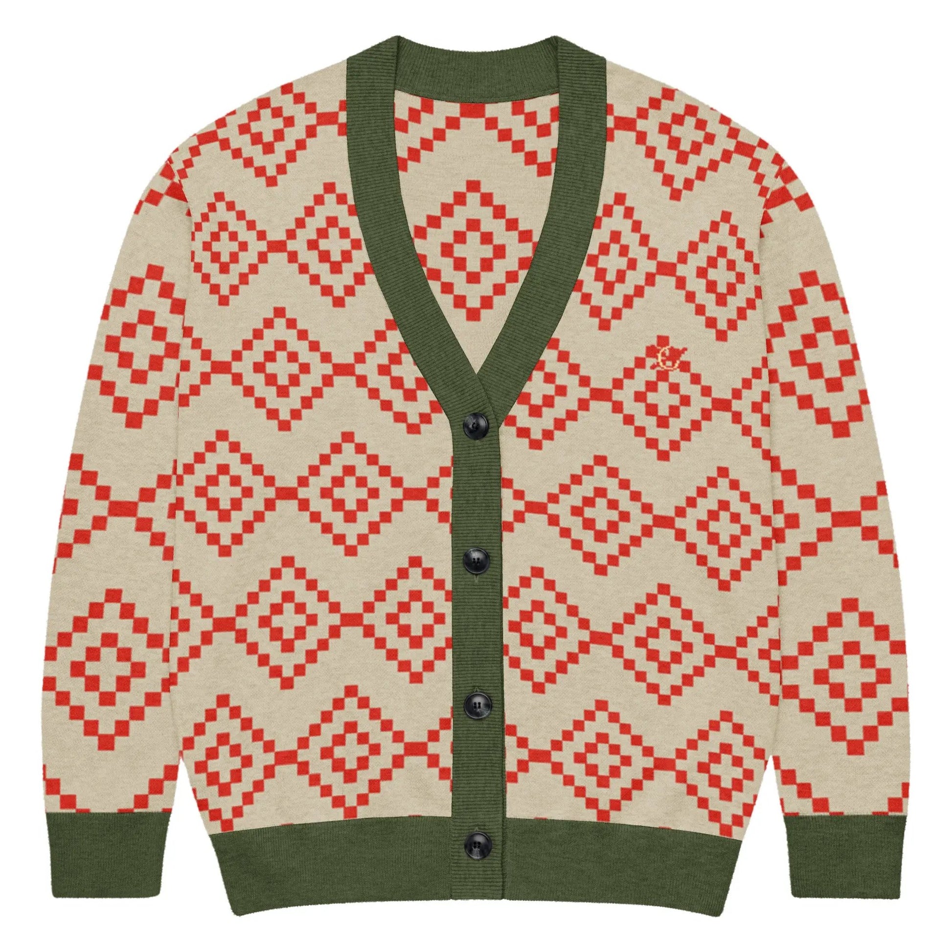 Comprar Cárdigan de punto Verde y marrón La Flamenca de Borgoña Bandera España