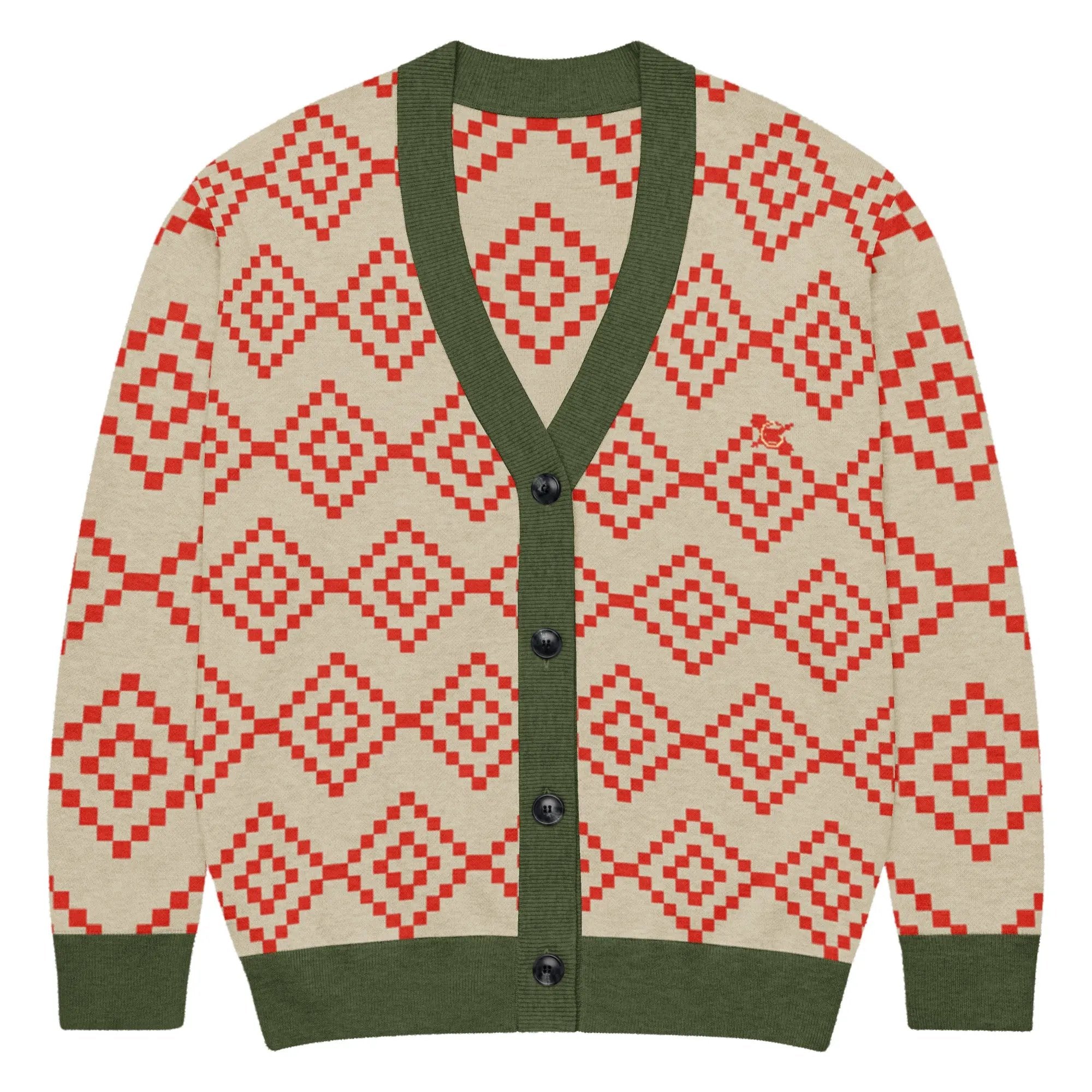 Comprar Cárdigan de punto Verde y marrón La Flamenca de Borgoña Bandera España