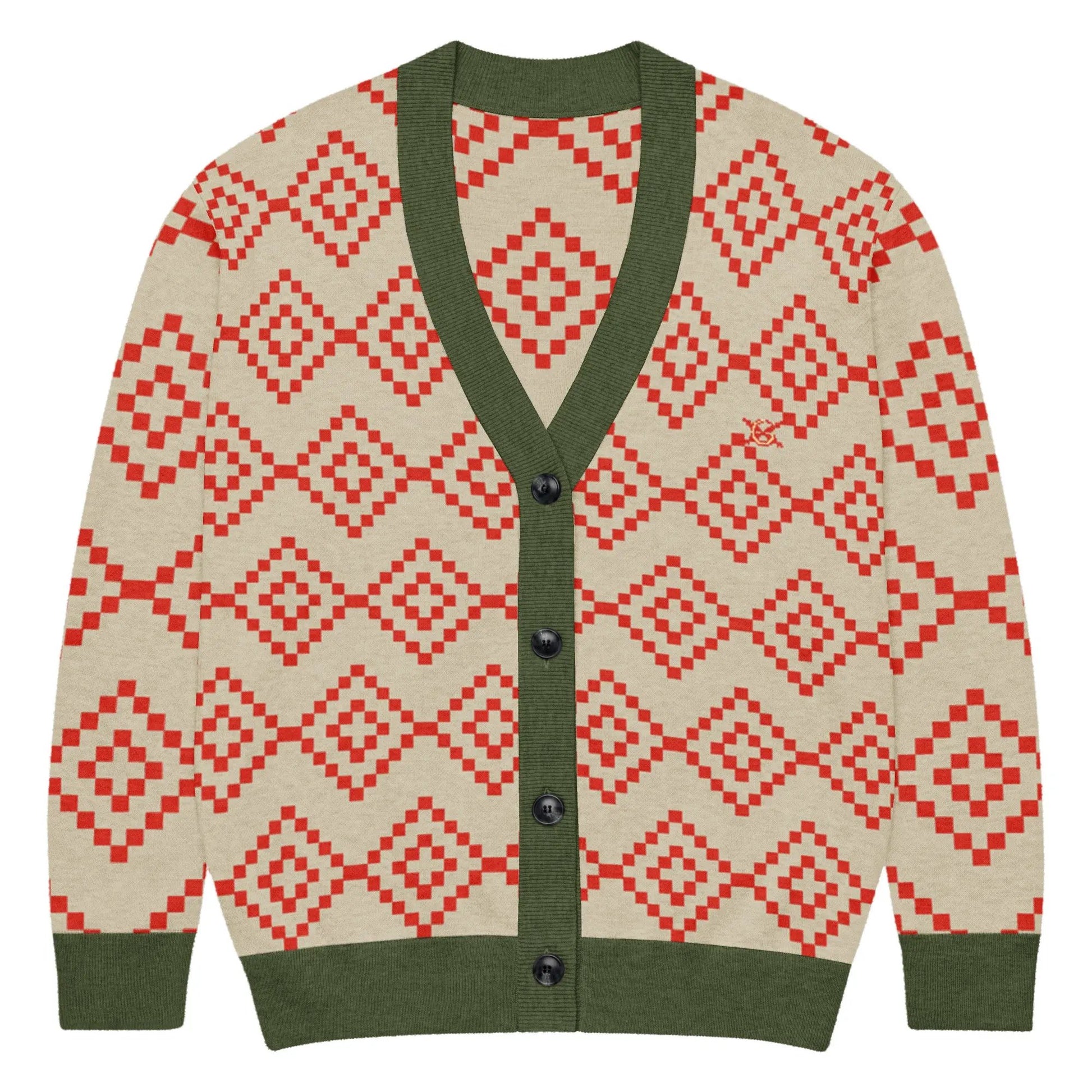 Comprar Cárdigan de punto Verde y marrón La Flamenca de Borgoña Bandera España