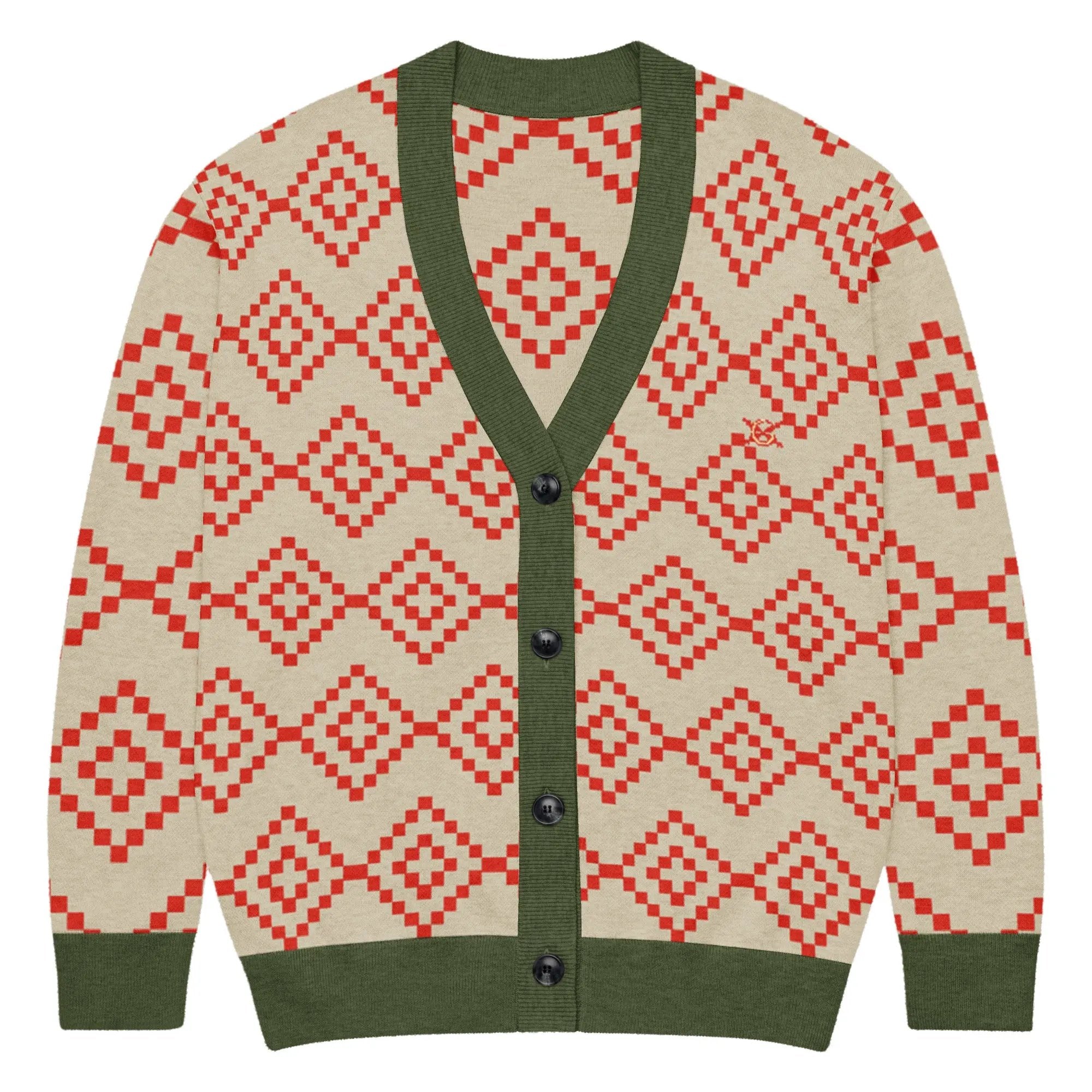 Comprar Cárdigan de punto Verde y marrón La Flamenca de Borgoña Bandera España