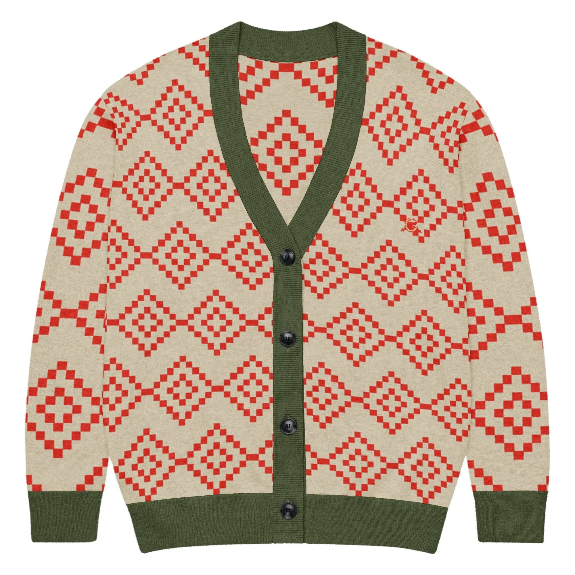 Comprar Cárdigan de punto Verde y marrón La Flamenca de Borgoña Bandera España