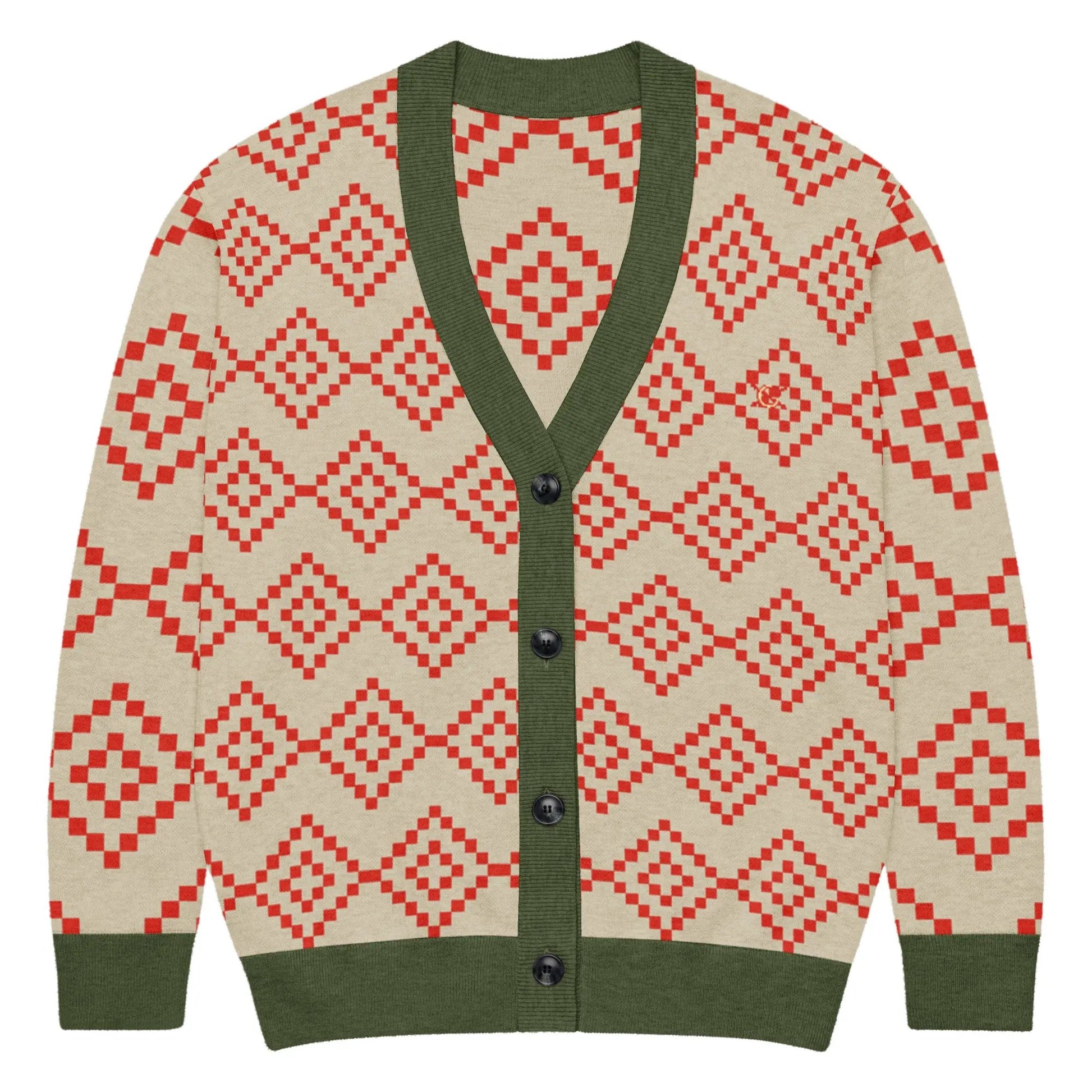 Comprar Cárdigan de punto Verde y marrón La Flamenca de Borgoña Bandera España