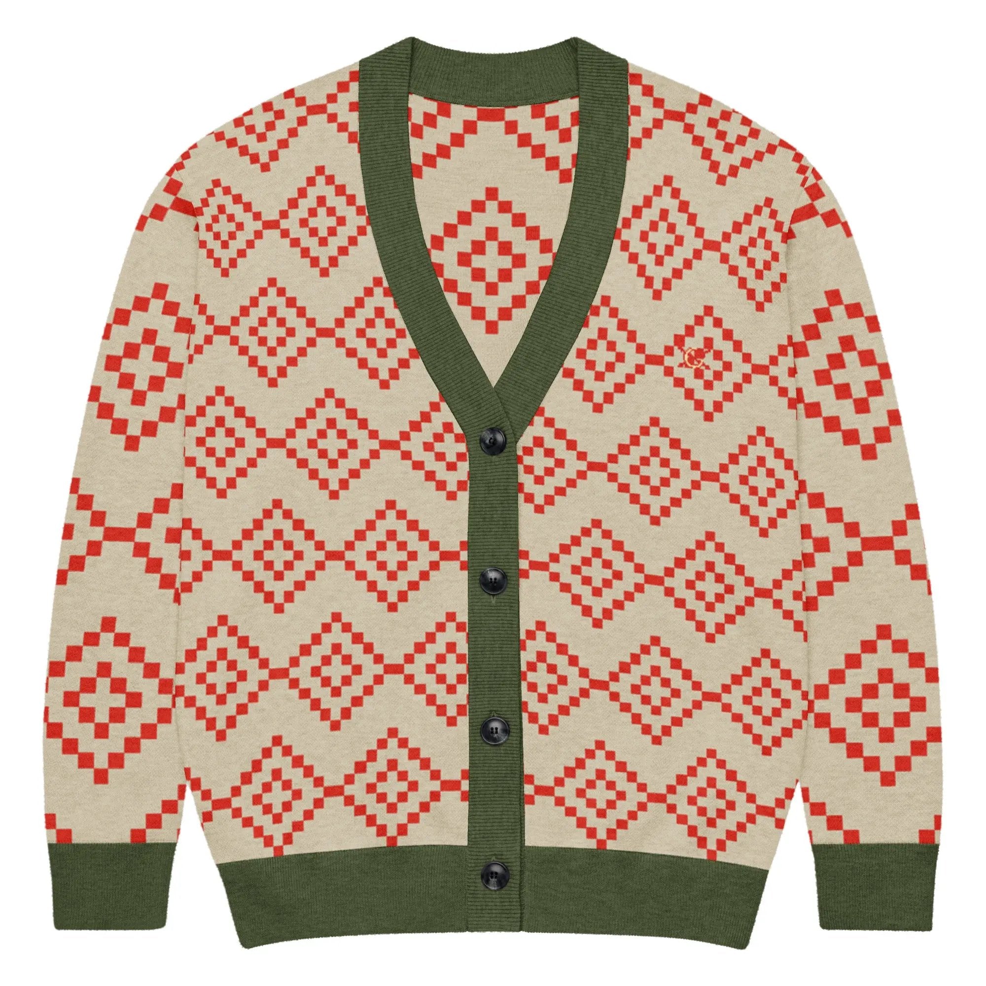 Comprar Cárdigan de punto Verde y marrón La Flamenca de Borgoña Bandera España