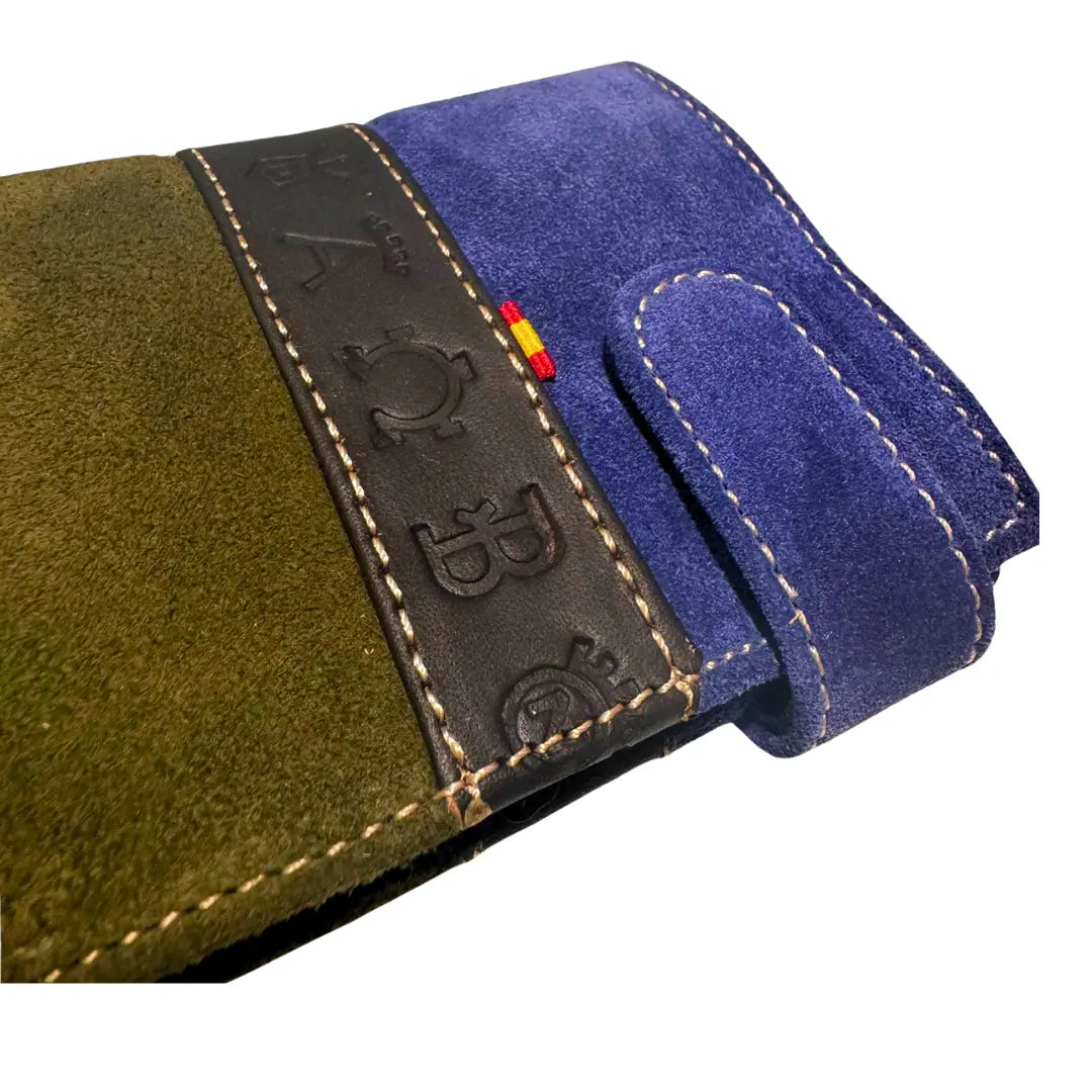 Comprar Cartera taurina tricolor piel serraje Ubrique Bandera España hierros taurinos La Flamenca de Borgoña Bandera España