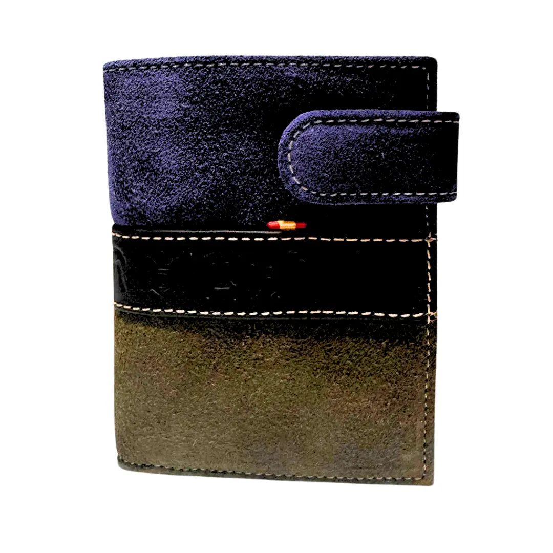 Comprar Cartera taurina tricolor piel serraje Ubrique Bandera España hierros taurinos La Flamenca de Borgoña Bandera España