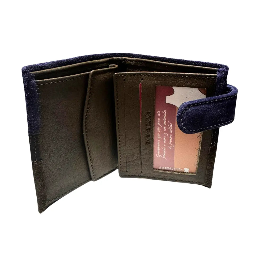 Comprar Cartera taurina tricolor piel serraje Ubrique Bandera España hierros taurinos La Flamenca de Borgoña Bandera España