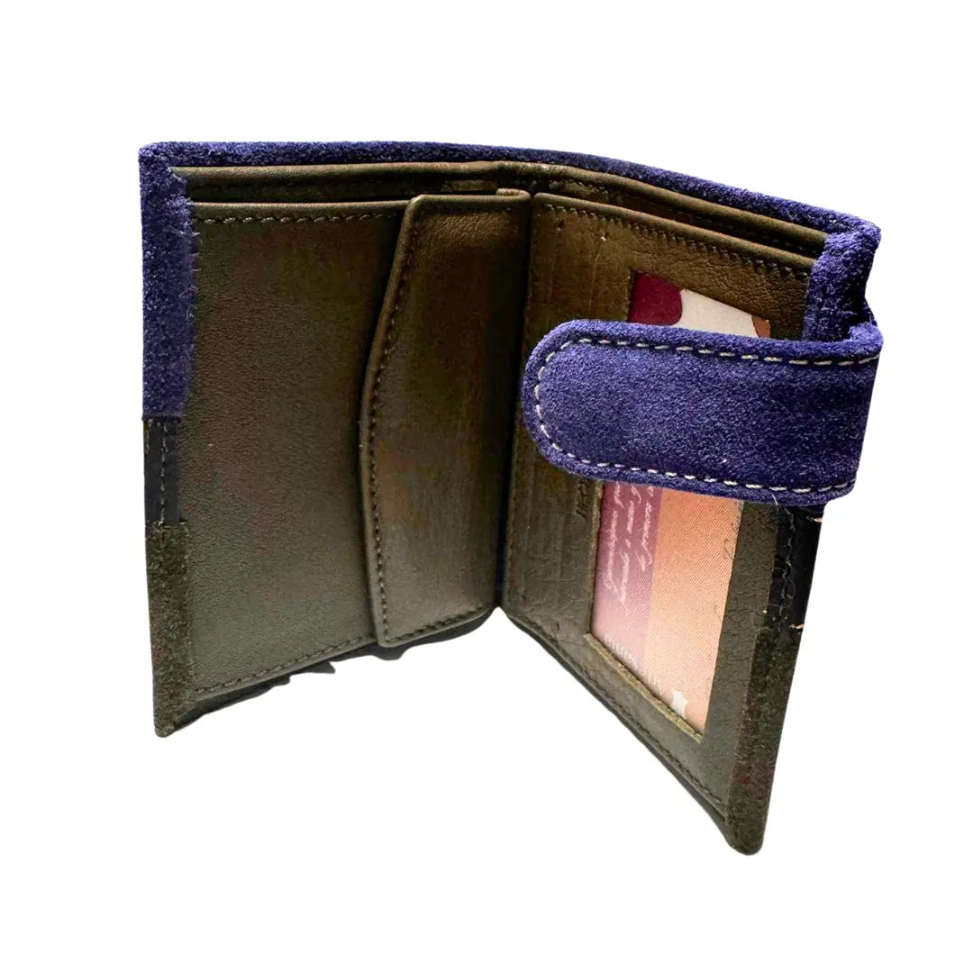 Comprar Cartera taurina tricolor piel serraje Ubrique Bandera España hierros taurinos La Flamenca de Borgoña Bandera España