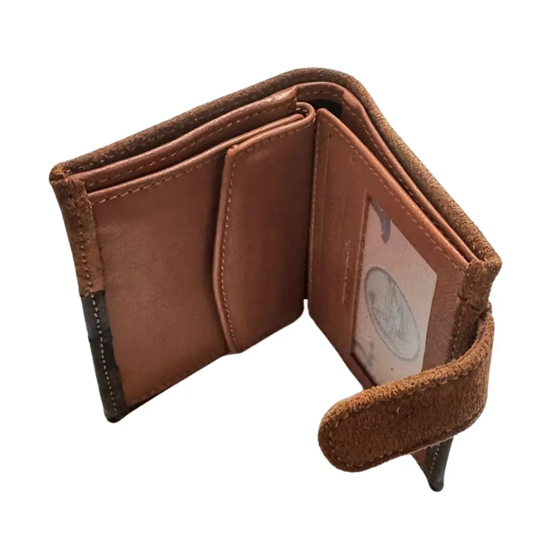 Comprar Cartera taurina tricolor piel serraje Ubrique Bandera España hierros taurinos La Flamenca de Borgoña Bandera España