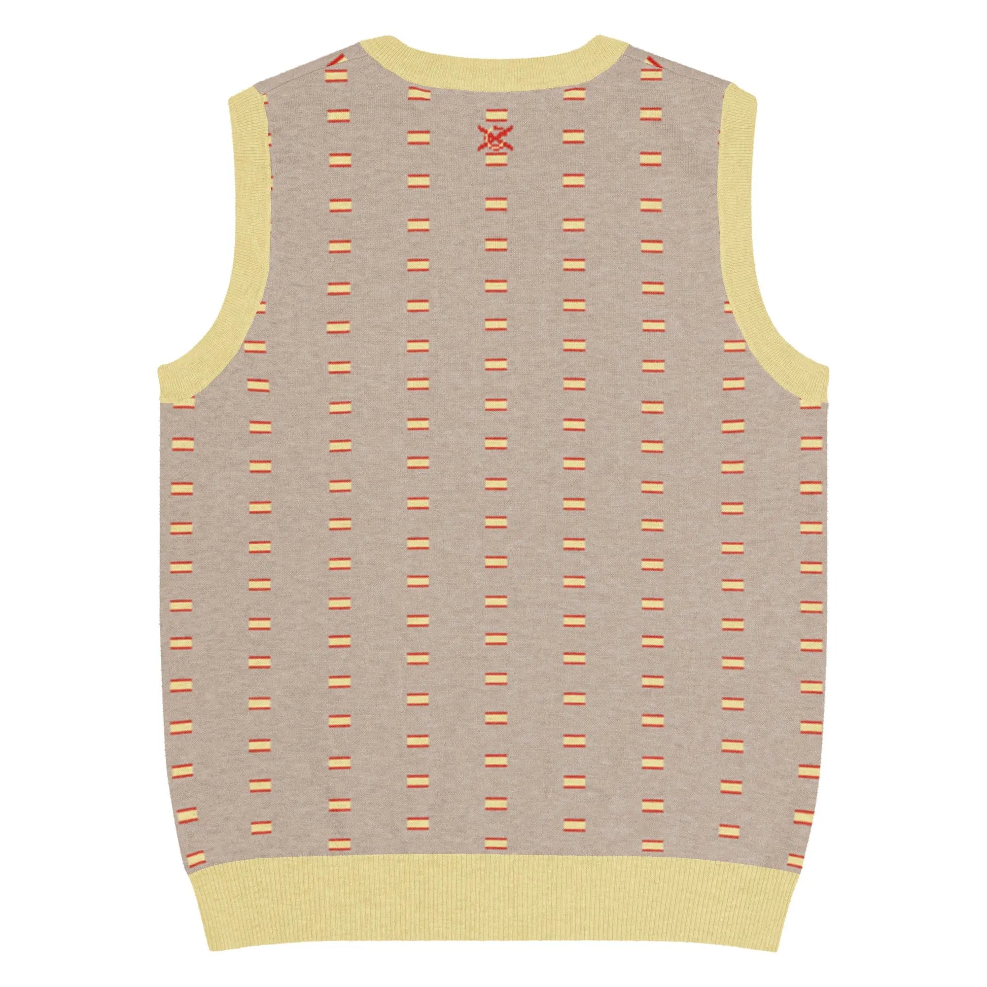 Comprar Chaleco Bandera de España de punto con cuello pico Bandera España La Flamenca de Borgoña Patricia Muñoz VOX