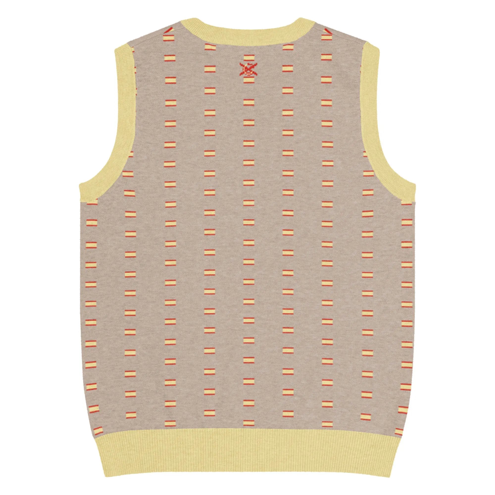 Comprar Chaleco Bandera de España de punto con cuello pico Bandera España La Flamenca de Borgoña Patricia Muñoz VOX