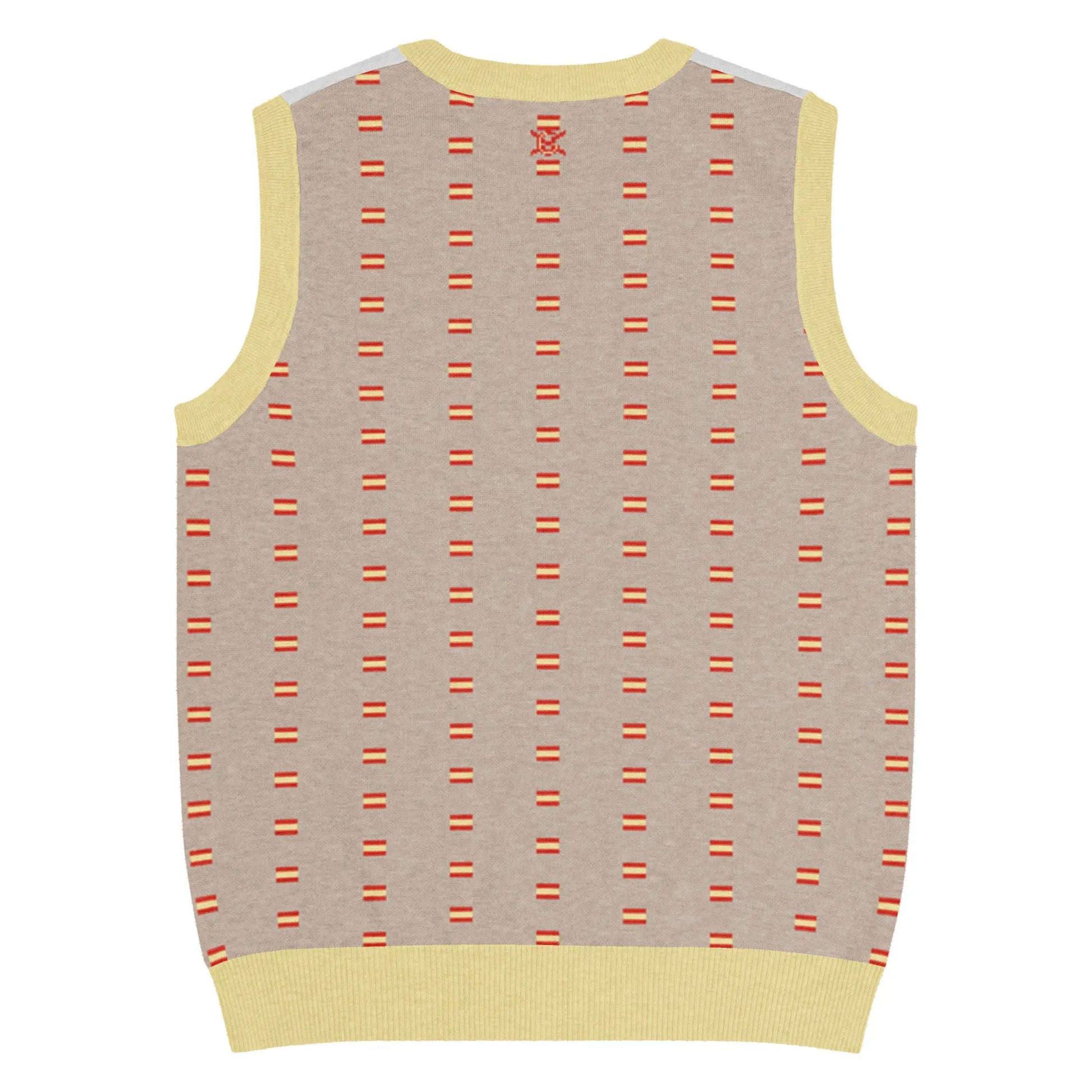 Comprar Chaleco Bandera de España de punto con cuello pico Bandera España La Flamenca de Borgoña Patricia Muñoz VOX