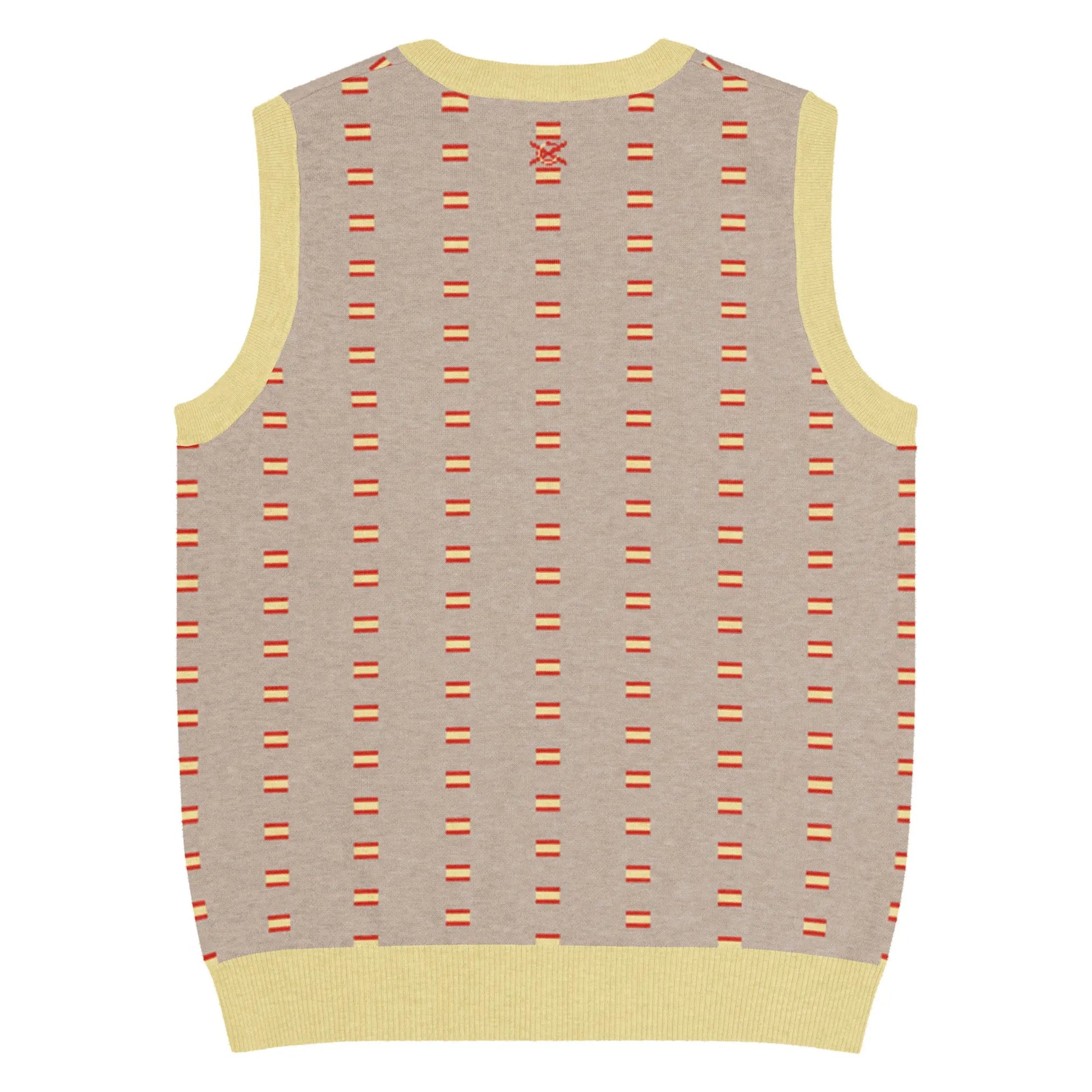 Comprar Chaleco Bandera de España de punto con cuello pico Bandera España La Flamenca de Borgoña Patricia Muñoz VOX