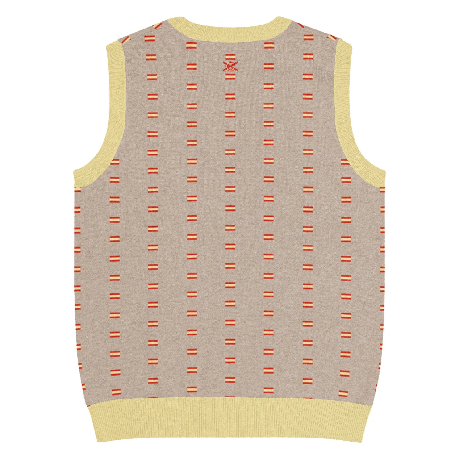 Comprar Chaleco Bandera de España de punto con cuello pico Bandera España La Flamenca de Borgoña Patricia Muñoz VOX