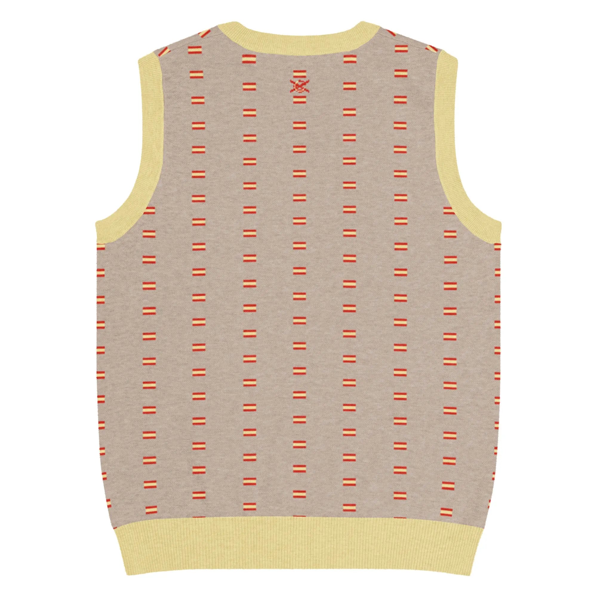 Comprar Chaleco Bandera de España de punto con cuello pico Bandera España La Flamenca de Borgoña Patricia Muñoz VOX