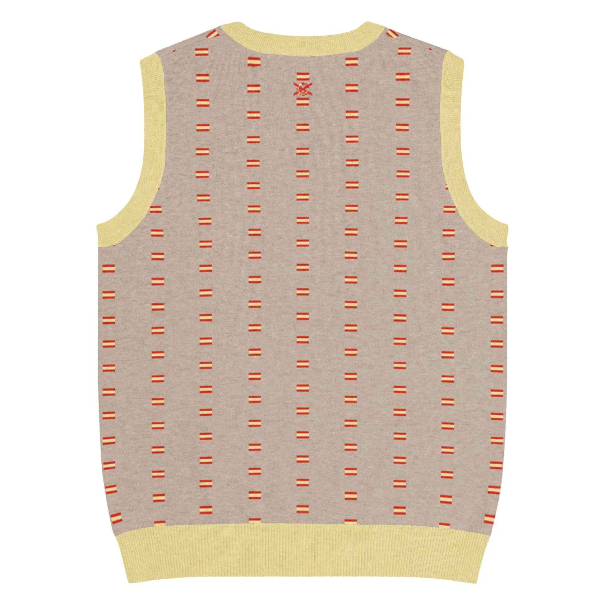 Comprar Chaleco Bandera de España de punto con cuello pico Bandera España La Flamenca de Borgoña Patricia Muñoz VOX