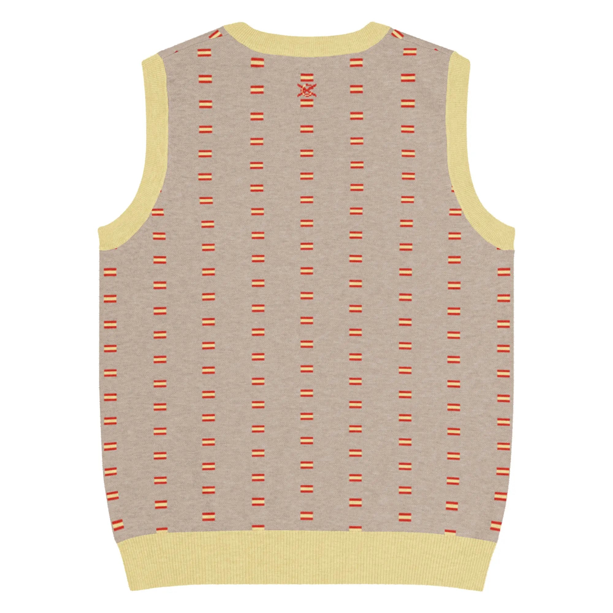 Comprar Chaleco Bandera de España de punto con cuello pico Bandera España La Flamenca de Borgoña Patricia Muñoz VOX